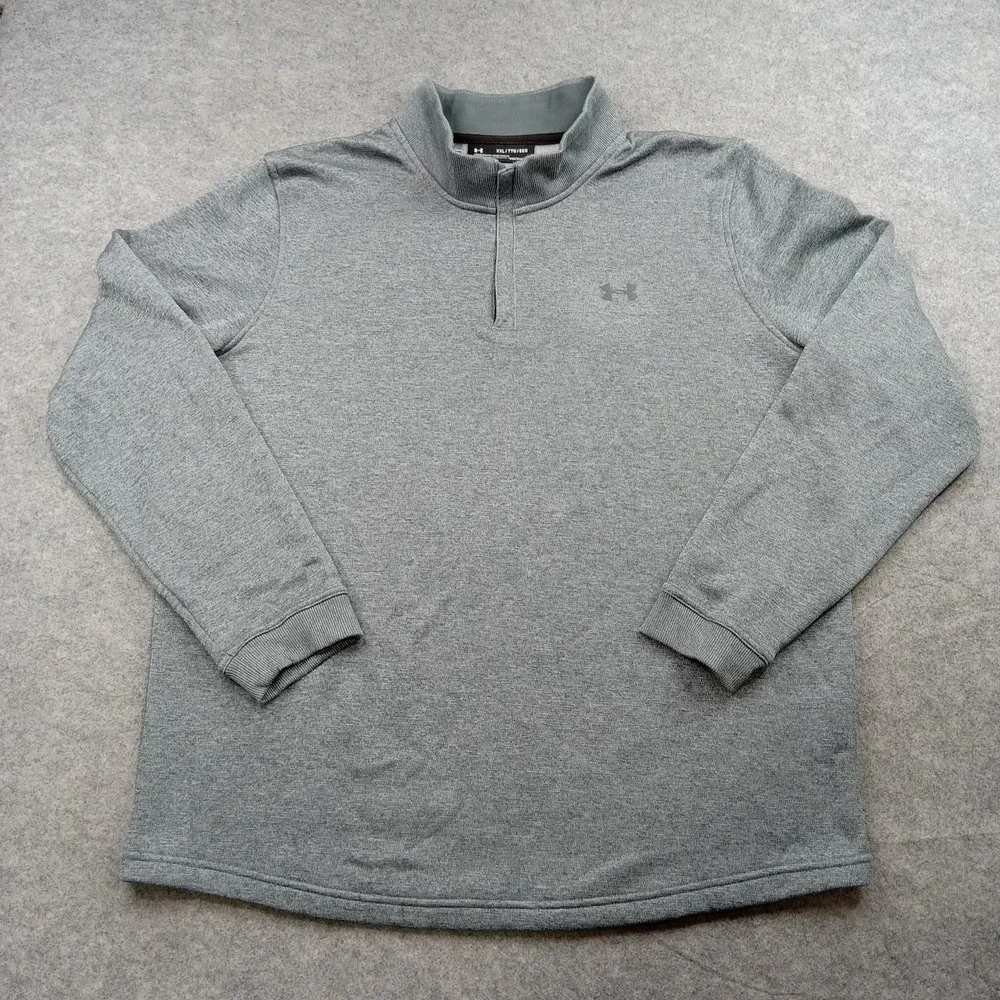 Under Armour Sweater Mens‎ 2XL Gray ColdGear Quarter Zip Pullover Loose Fit